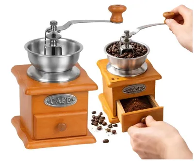 Produktbild von Manuelle Kaffeemühle Gewürzmühle Holz Robust Traditionell Stark