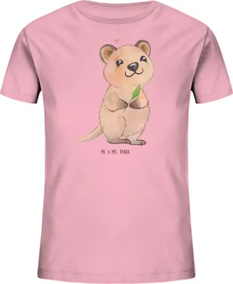 Produktbild von Mr. & Mrs. Panda Kleinkinder T-Shirt Quokka Happy 7-8 Jahre (122/128) - Baumwolle Pink - Geschenk, Niedliches Tier, Kurzarm Kinder, Dinge Erledigen, Kindershirt, Jungen, Bio