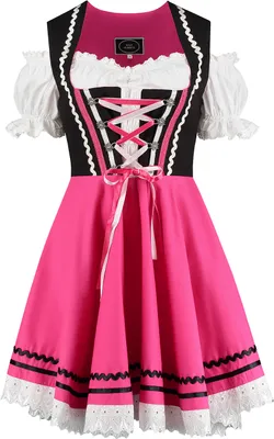 Produktbild von Mini Dirndl schwarz pink mit Carmenbluse, Groesse:40