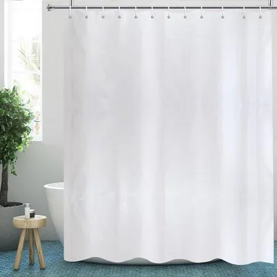 Produktbild von Großes Badkamergordijn 200x240 cm, weiß, wasserdicht, magnetisch, Polyester, für die Badezimmer, extra groß.