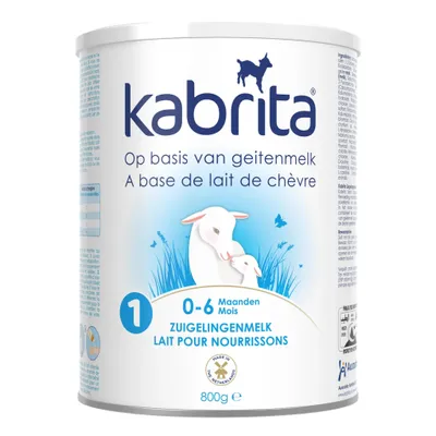 Produktbild von KABRITA | Ziegenmilch Pre/Stage 1 Anfangsmilch 0-6 Monate | Hochwertige Babynahrung - Baby Milch nahrhaft und sanft zum Babybauch | Inhalt: 800g Babynahrung-Milchpulver