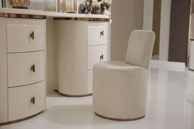 Immagine prodotto di Pouf moderno in legno bianco, sgabello elegante, mobile decorativo