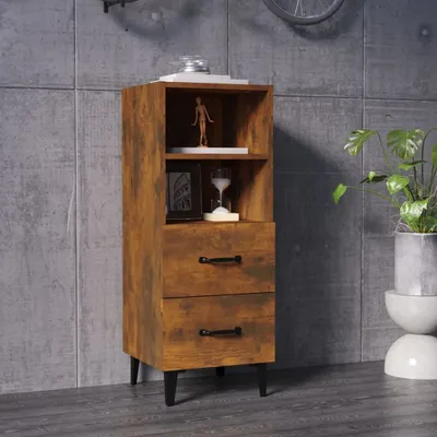 Immagine prodotto di vidaXL Credenza in rovere fumé 34,5x34x90 cm materiale a base di legno