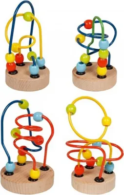 Produktbild von goki 59994 Motorik-Schleifen, H= 7-9 cm, Holz, Metall, natur (Modell zufällig, 1 Stück)