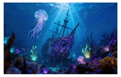 Productafbeelding van 3D Effect Aquarium Achtergrond Sticker