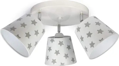 Produktbild von Deckenleuchte Deckenlampe Kinderleuchte Kinderlampe Leuchte Lampe mehrfarbig Stern Metall 230V 299 300 G3 (300-G3 Sternchen, Weiß)