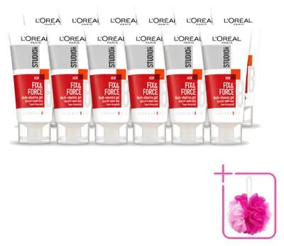 Obrázok produktu pre 12 kusov gélu L'Oréal Paris Studio Line Essentials Fix & Force, super silný, 150 ml - balenie