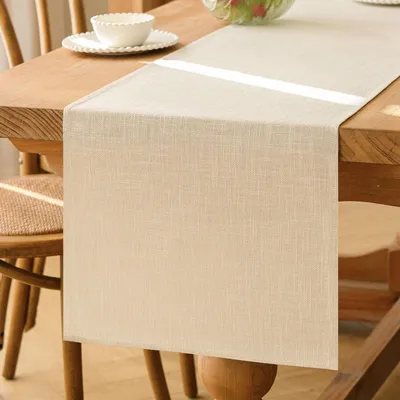 Tafelloper 40 x 140 cm Beige Polyester waschbar modern
