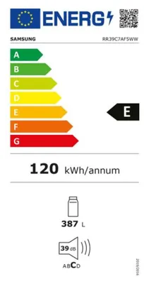 Produktbild von Samsung RR39C7AF5WW, 387 l, No-Frost-System, SN-ST, 39 dB, E, Weiß