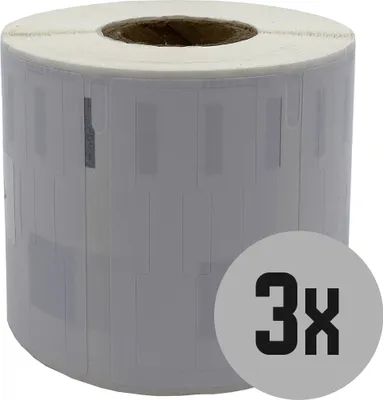 Produktbild von DULA Etiketten - Kompatibel mit Dymo Compatible labels - Weiß - 11351 - S0722510 - Sieraadetiketten - 3 rollen - 54 x 11 mm - 1500 labels per rol