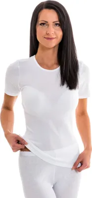 Produktbild von HERMKO 1800 Damen kurzarm Shirt mit Rundhals-Ausschnitt aus 100% Baumwolle, Farbe:weiß, Größe:36/38 (S)