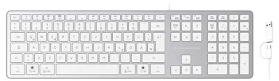 Produktbild von Conceptronic KAYNE02WDE USB Slim-Tastatur, QWERTZ Deutsch, kompatibel mit Windows und macOS, Volle Größe (100%), Kabelgebunden, USB, QWERTZ, Weiß