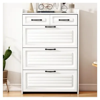 Produktbild von Garderobe mit Sitzbank und Stecktafel in Weiß – Flurgarderobe mit Schuhschrank, 4 Haken und gepolsterter Bank, 100x35x180 cm