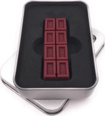 Produktbild von Onwomania Milchschokolade Schokolade USB Stick in Alu Geschenkbox 32 GB USB 3.0