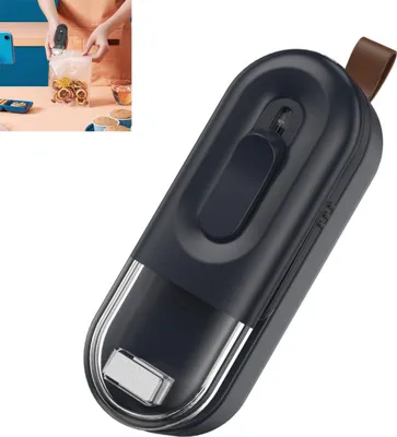 Produktbild von Mini Vakuum-Frischhaltesealer, tragbar & platzsparend, magnetisch haftbar, Sichtfenster, für Lebensmittel, Snacks & Aufbewahrung