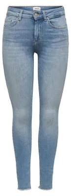 Produktbild von Only Blush Life Mid Waist Skinny Ankle Raw Rea1468 Jeans Blau XL / 34 Frau Blau XL