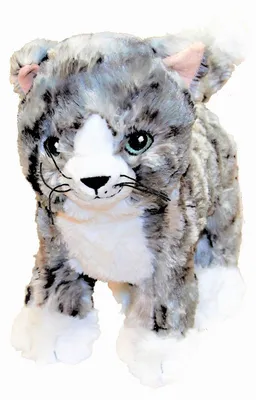 Produktbild von IKEA LILLEPLUTT Plüschkatze weich grau 26 cm