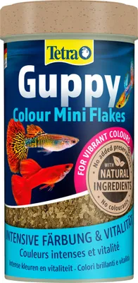 Imagen del producto de Tetra Guppy Colour Mini, alimento en escamas para peces Guppy, 250 ml