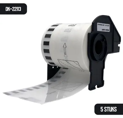 Zdjęcie produktu dla Rola etykiet ciągła do drukarek etykiet Brother, 62 mm x 15,24 m, biała