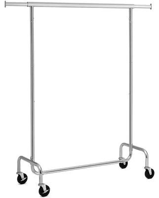 Produktbild von Professioneller Kleiderständer auf Rollen aus verchromtem Metall - Silber XL