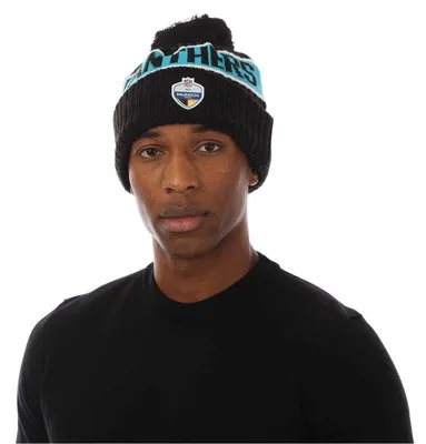 Image de New Era - Bonnet « Panthers » unie homme/femme, en tricot côtelé, football américain GT13764 (taille unique) (noir)