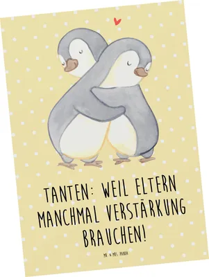 Produktbild von Mr. & Mrs. Panda Postkarte Liebe Tanten - Gelb Pastell - Geschenk, Nichte, herzerwärmende Sprüche, bildkarte, Ansichtskarte, Fotokarte, Grußkarte, Eltern, Postkarten