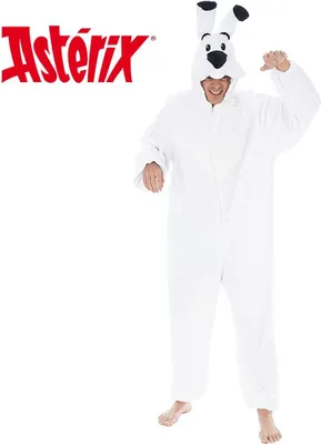 Idefix Kostüm Hund aus Asterix und Obelix für Erwachsene 164-190 cm Tier weiß Tierkostüm Comic Unisex-Kostüm für Damen & Herren Gruppenkostüm Fasching Karneval Mottoparty
