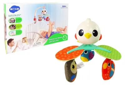 Obrázek produktu pro Leantoys – barevný kolotoč s ptačími melodiemi na dětskou postýlku a kočárek