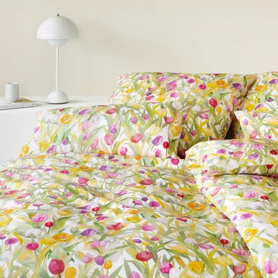 Produktbild von elegante Mako-Jersey-Bettwäsche-Garnitur Tulpe Jersey Farbe Weiss Größe 155x200+80x80