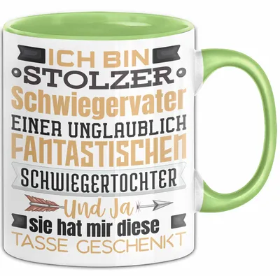 Produktbild von Schwiegervater Geschenk Von Schwiegertochter Geschenkidee Tasse Spruch Becher (Grün)