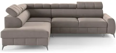 Produktbild von Selsey LONDON - Ecksofa mit Schlaffunktion, Veloursbezug in Hellbraun, linksseitig