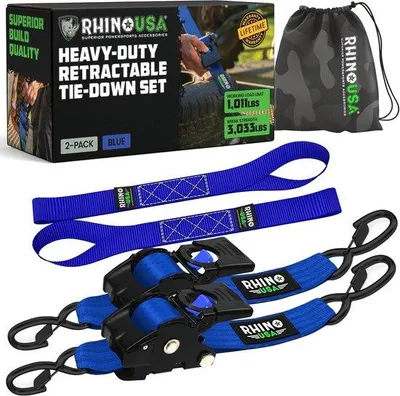 Produktbild von Famanu Ratschenriemen 2-Pack - 5 cm x 3 m - 1360 kg - Selbstaufrollend
