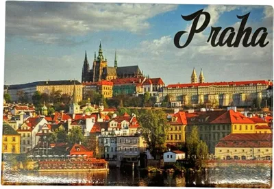Image de GiftyCity GIFTY CITY Aimant en métal - 8 x 5,5 cm - Le château de Prague vu depuis le pont des Légions