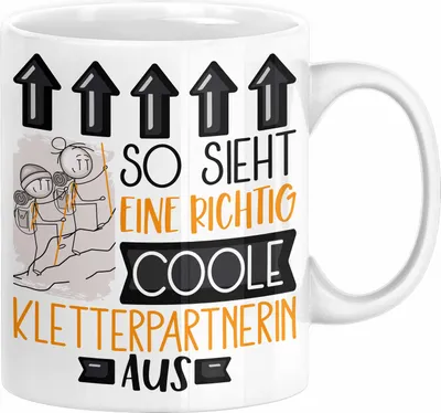 Produktbild von Kletterpartnerin Geschenk Tasse Lustig Geschenkidee für Kletterpartnerin Geburtstag So Sieht Eine Richtig Coole Kletterpartnerin Aus Frauen Spruch (Weiß)