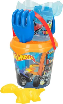Zdjęcie produktu dla Zestaw zabawek plażowych Hot Wheels, wiaderko 18 cm, 6 szt.