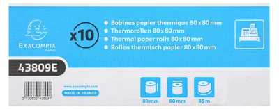 Produktbild von Exacompta 30x Rolle 1-lagig thermisch Kasse 48g B: 80mm L: 90m Weiß 43809E