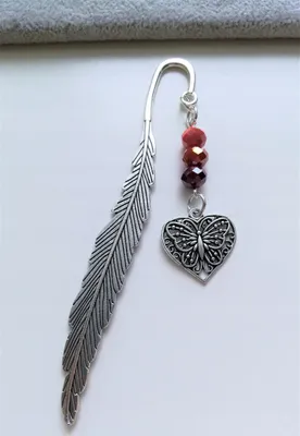 Immagine prodotto di Segnalibro Rosso Grande Cuore Farfalla Traforato