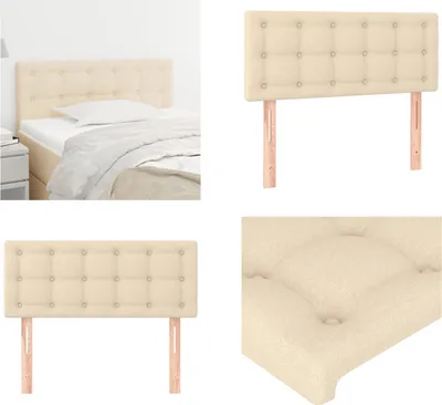 Obrázek produktu pro vidaXL Čelo postele krémové 90x5x78/88 cm látka - Čelo postele - Čelo postele - Čelo postele