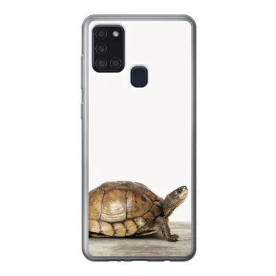 Produktbild von MuchoWow® Handyhülle Schutzhülle Hülle für Samsung Galaxy A21s Schildkröte - Junge - Tiere - Kinder - Mädchen Silikon Softcase Handy Hülle - Hartschale