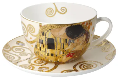 Produktbild von Goebel Milchkaffeetasse Gustav Klimt - Der Kuss, Tasse, Kaffeetasse, Teetasse, Fine Bone China, 67062991