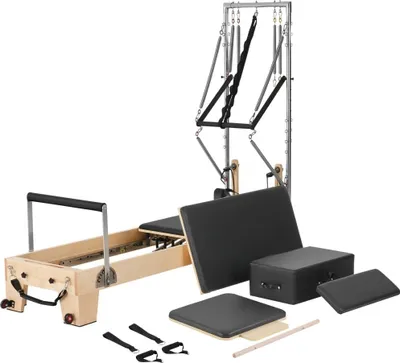 Produktbild von Pilates Reformer aus Holz - Pilates Maschine für Heimtraining aus Ahornholz