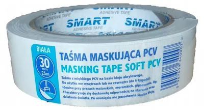 Produktbild von Smart Abdeckband weiß PVC 30mm x 25m Rolle