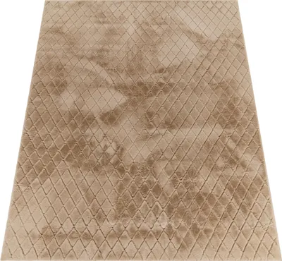 Produktbild von Paco Home Teppich Wohnzimmer Schlafzimmer Hochflor Geometrisch Rauten Design Einfarbig 3D 120x160 cm