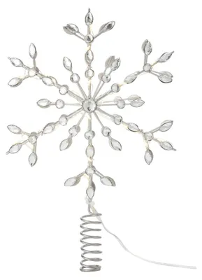 Produktbild von Markslöjd LED Weihnachtsbaumspitze Glina batteriebetrieben Messing 28 x 16,5 cm transparent-silber