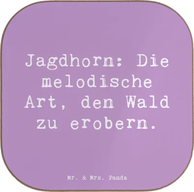 Produktbild von Mr. & Mrs. Panda Tassenuntersetzer Spruch Jagdhorn Magie - Lavendeltraum - Geschenk, Musikinstrument, Instrument, Musik, Musiker, Untersetzer Glas, Jagdsignal, Abenteuer