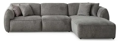 Produktbild von Graues L-förmiges Ecksofa weiches Stoffsofa modulares Sofa Wohnzimmermöbel