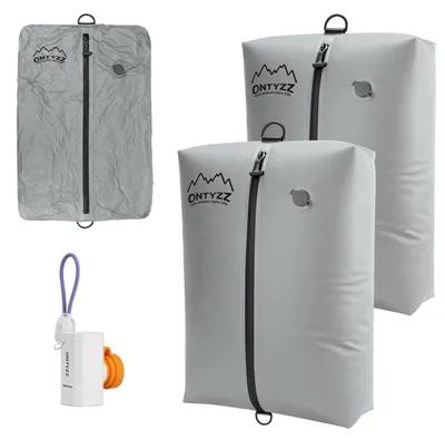 Vakuum-Kompressionsbeutel für Kleidung, TPU, 2 Stück + Pumpe, wasserdicht