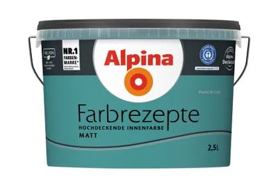 Produktbild von Alpina Farbrezepte Wandfarbe matt 2,5 L Farbwahl, Alpina Farbrezepte Farbwahl:Petrol de Luxe