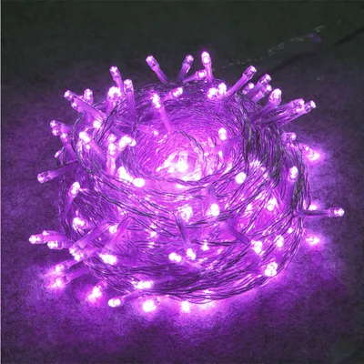 Produktbild von 10M 100LEDs, 8 trybów świecenia, wodoodporne lampki choinkowe LED IP44, zewnętrzne oświetlenie ogrodowe, oświetlenie do dekoracji wnętrz, oświetlenie imprezowe, fioletowe