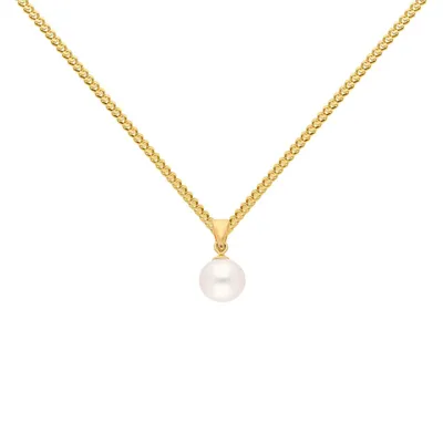 Produktbild von Gold Anhänger Süßwasserperle mit Goldkette 585-14 Karat Gold 38 cm